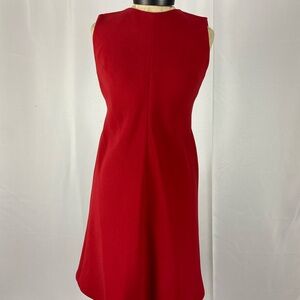 Giorgio Armani Vibrant Red Size 6 Knee Length Wool Dress